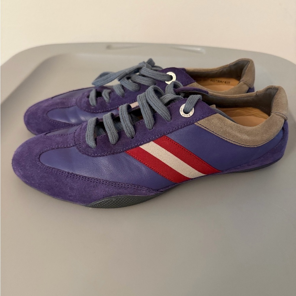 Bally Retro Crest Roget Sneakers Purple Red 7.5 Wide